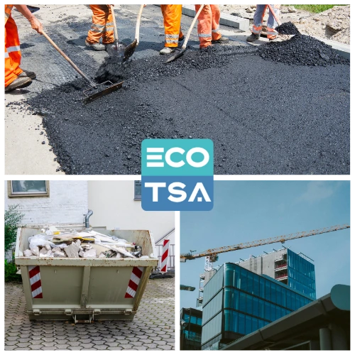 Gestão de resíduos na construção civil com coleta e destinação ambientalmente correta realizada pela ECO-TSA.