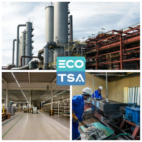 Gestão de resíduos industriais com coleta, transporte e destinação ambientalmente correta realizada pela ECO-TSA.